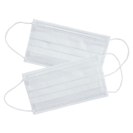 Маска однор.3-сл.,белая,50штуп