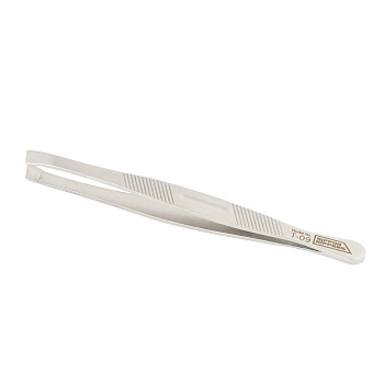 NN_T-09 Nippon Nippers. Пинцет для бровей. Скошенный край. Длина 90 мм