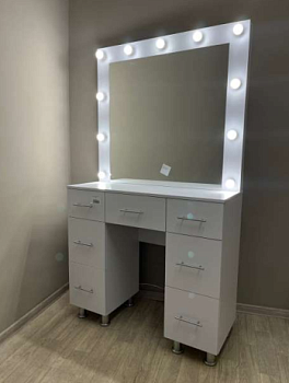 Гримерное зеркало с комодом 180х100, глубина ящиков 40см