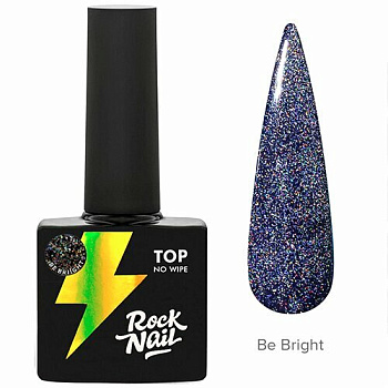 Топ RockNail светоотражающий голографический Be Bright, 10 мл